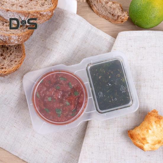 5/15/25/35 шт. Двойной контейнер для приправ с крышкой, портативный многоразовый пищевой соус, сервировочная коробка, кухонные принадлежности