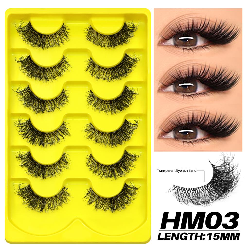 Xiaomi GROINNEYA Lashes False Eyelashes Faux Mink Eyelashes Fluffy Faux Mink Lashes Wispy Effect Lashes Volume Mink Eyelashes Makeup