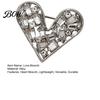 Oxidation Resistant Pin Love Brooch, with Shiny Rhinestone Decor, Strong Buckle Secure Fit Sturdy Romantic Gift Brooch Alloy Classic Heart Shape