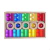Rainbow Building Cubes Acrylic GEM Stone Color Perception with Storage Case Blocks