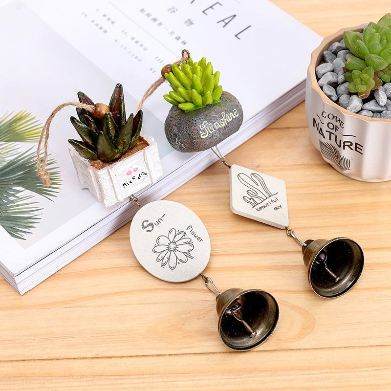 Creative Potted Plants Simulation of Pucculents Wrought Iron Metal Wind Chimes Ornaments Bells Birthday Gifts