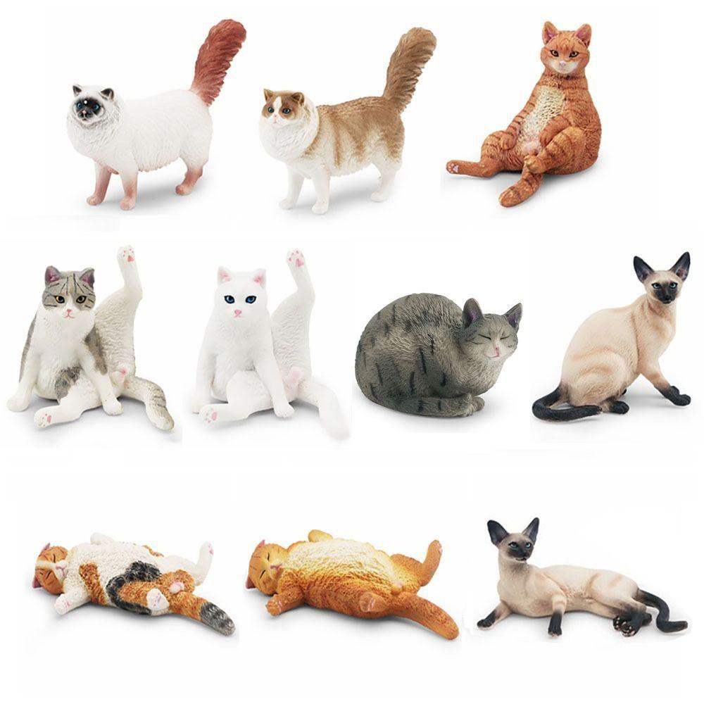 Kids Doll Toy Cat Figures Desktop Decor Cat Ornament Exquisite Cat Model