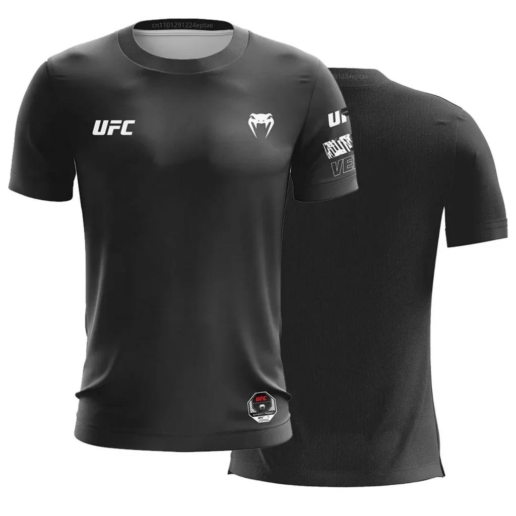 T-shirt Fashion Quick Drying Casual Breathable O-neck Short Sleeve Tops Summer Selling UFC Boxing Fighting Competition