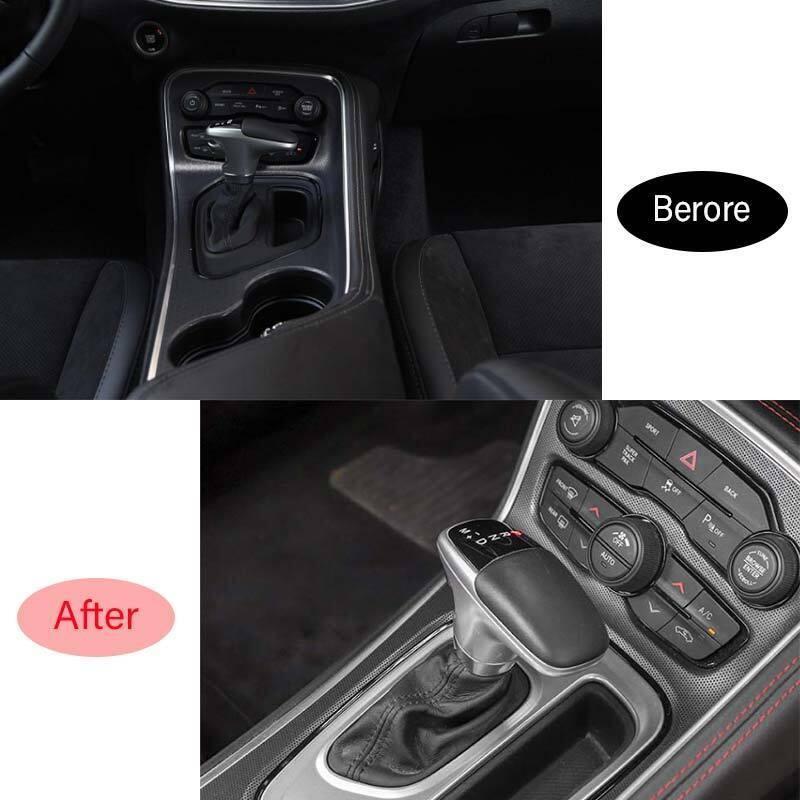For Dodge Challenger 2015-23 Matte Silver Central Console Gear Shift Frame Trim