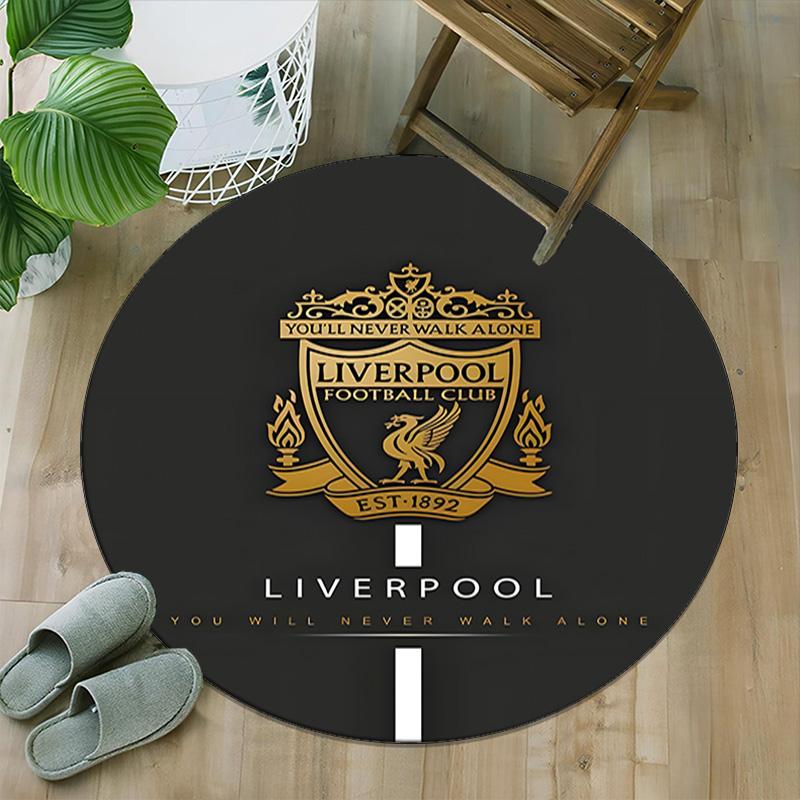 1pc L-Liverpool Carpet, Round Rug, Comfortable, Suitable for Entryways, Living Rooms, Office, And Bedrooms, Christmas Decoration
