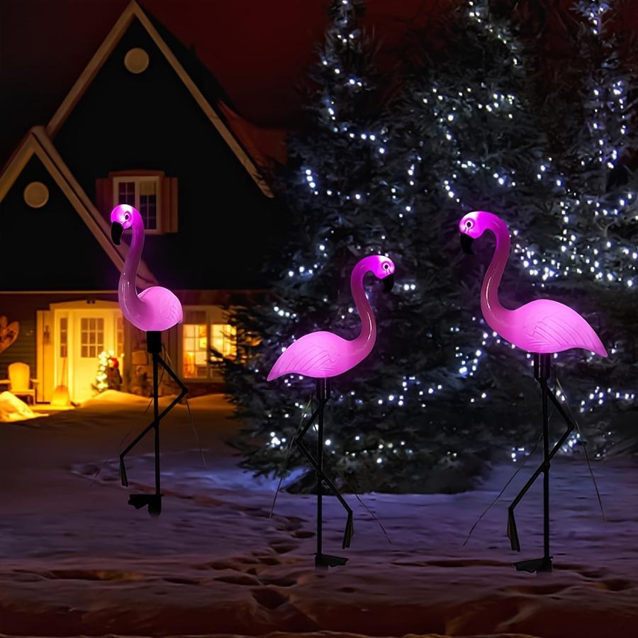 Flamingo Solar Lights, Outdoor Flamingo Patio Decoration, Flamingo Stake Lights Solar Powered, Decorative Lawn Decorative Garden Stakes Patio Pon