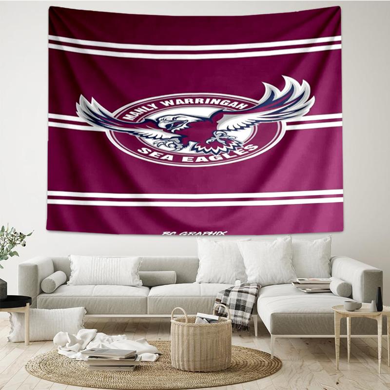 Manly Sea Eagles Crest Tapestry Hanging for Bedroom,Livingroom, Playroom,Decor Art Room Wall Tapestry Holiday and Birthday Gifts