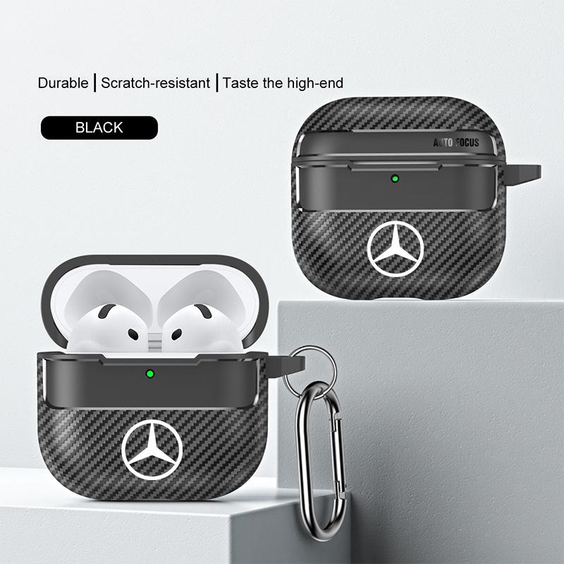 Car Soft Earphone Case For Apple AirPods 4 Airpod Pro 1 2 3 4th With keyring Earphone Protective Case Sticker For Mercedes Benz RW7