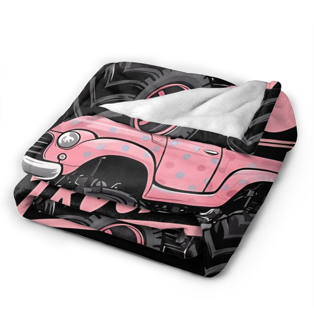 Monster Trucks Having Fun Warm Blanket Kids Plush Bedding Throws Funny Living Room Flannel Bedspread Sofa Bed Cover