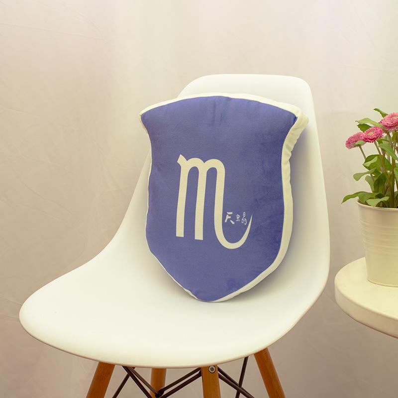 Core-containing Cartoon Pillow, Shield-shaped Crystal, Ultra-soft Fabric, Personalized Pillow, Office Bedside Waist Pillow, Printed Pillow