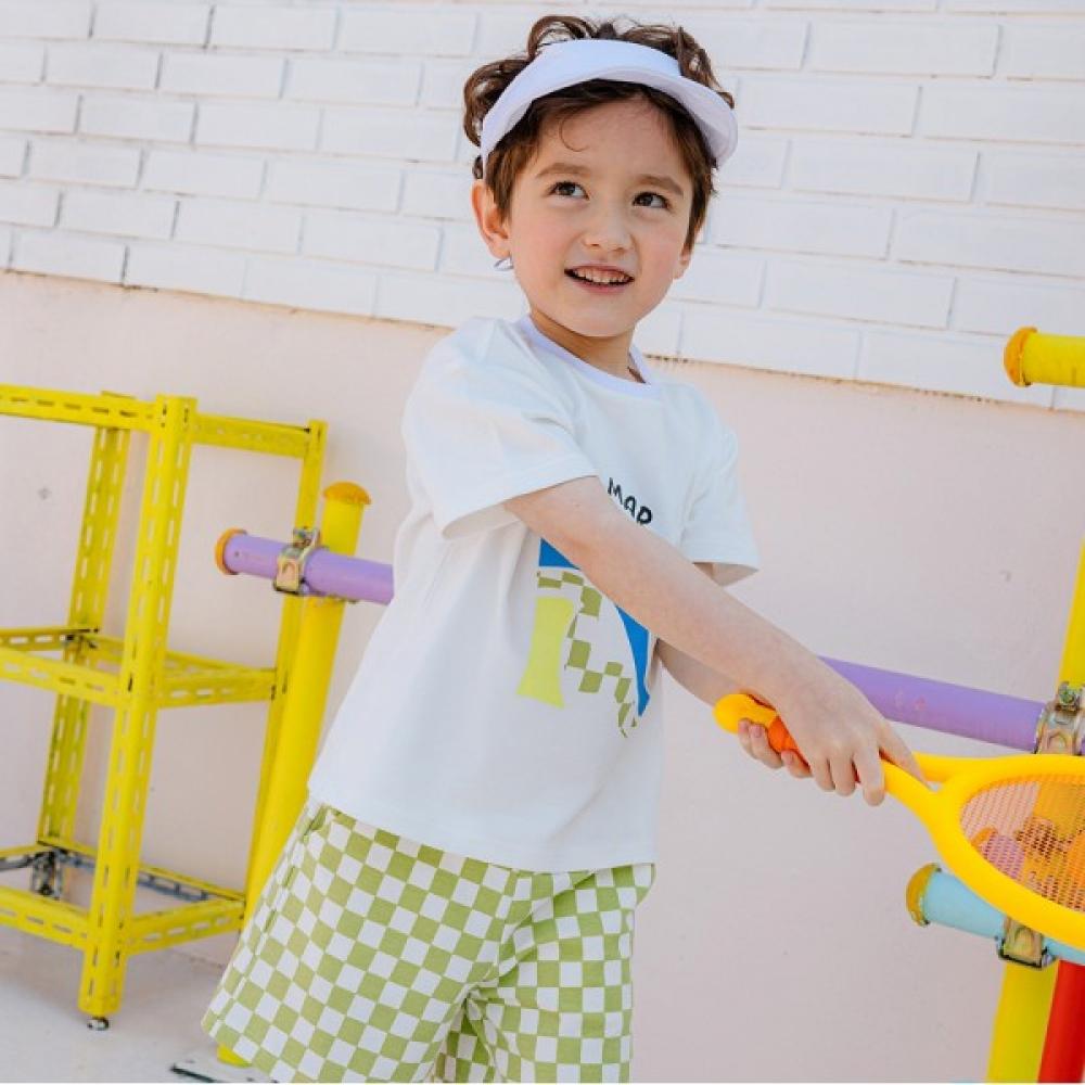 [olivan] Racer Checkerboard Top And Bottom Suit  Olive 