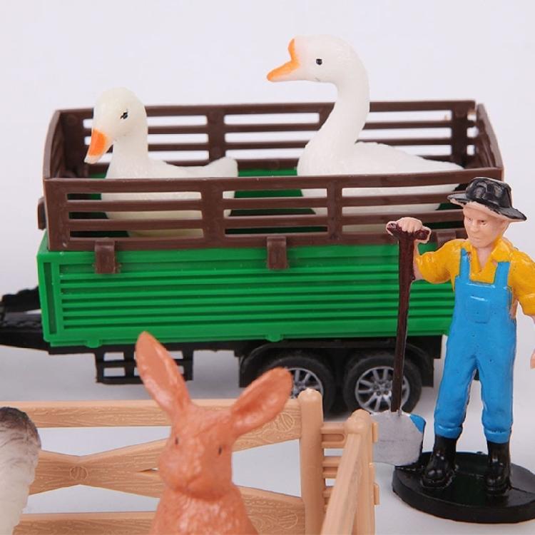 42Pcs Farm Animal Toy Set Plastic Farm Animal Figurines Tractor Fence Toy Farm Playset Educational Learning Toy Gift