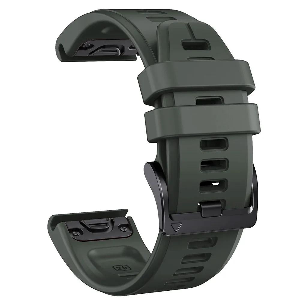 Силиконовый ремешок 22 26 мм для Garmin Quatix 8/Tactix 8 7Pro/Fenix5 5x puls 7 7x 6 6x 8 Pro 47mm 51mm/D2 Bravo Quick Fit Спортивный ремешок