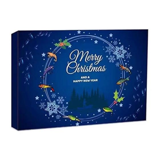 Рыболовные приманки Адвент-календарь 24-дневный календарь обратного отсчета до Рождества Рыболовные сюрпризы Адвент-календарь