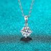 D Color Rhodium Plated 0.5/1CT Moissanite Pendants for Women Classic S925 Pure Silver Necklace Sparkling Wedding Chains Jewelry
