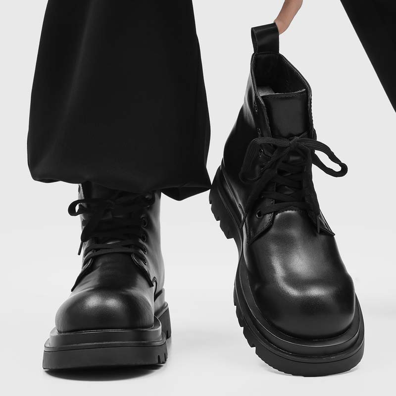 Men Thick Sole Martin Boots High Top Shoes Fashion Style Winter Walking and Commuting Casual Outdoor Travel Sizes 38-44