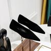 Fashion Flat Heeled Shoes for Women 2025 Spring and Autumn Simple and Slim with A Shallow Mouth Pointed Suede Women's Shoes Plain Pumps