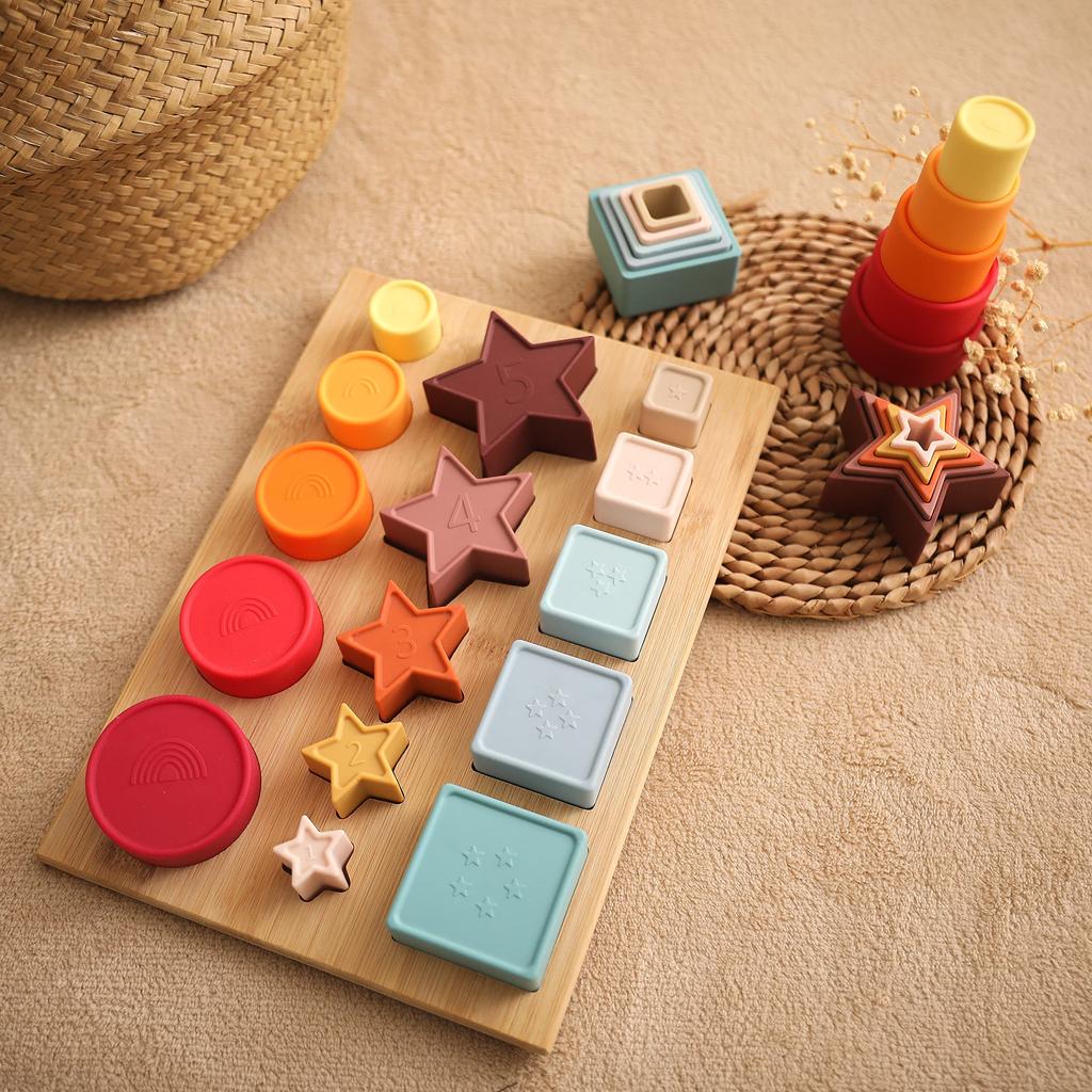 Mamimami Home Building Blocks 3D Puzzle Cup Lace Toy Children Shape Matching Shape Play Montessori Educational Toy Color Recognition Number