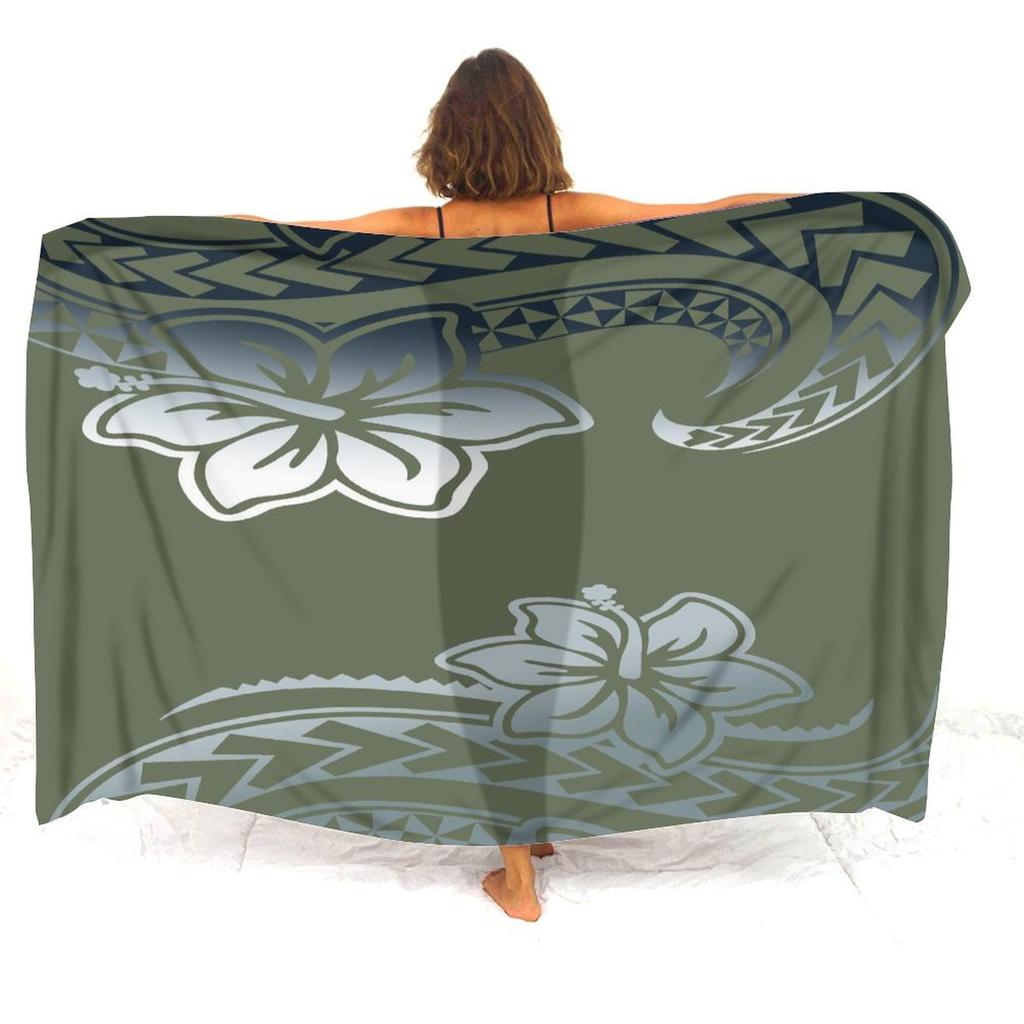 Resort Seaside Tourism Tribal Ethnic Style Women'S Sarong Polynesian Print Custom Seaside Beach Dress