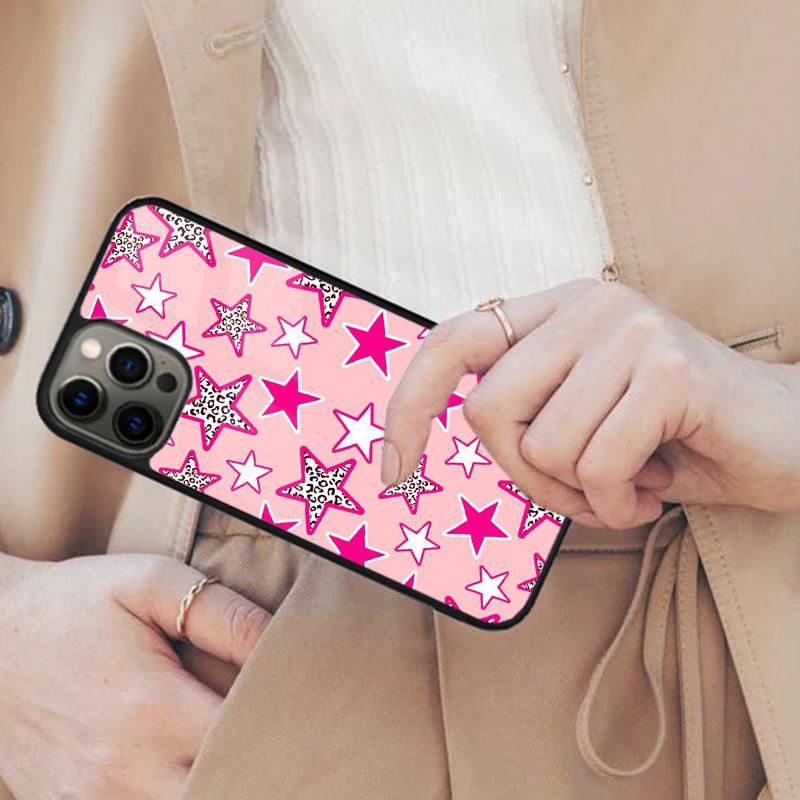 Преппи звезды молния розовый Магнитный чехол для телефона ДЛЯ APPLE iPhone 17 Air 16 14 13 12 Pro Max 15 Plus Беспроводная крышка MagSafe