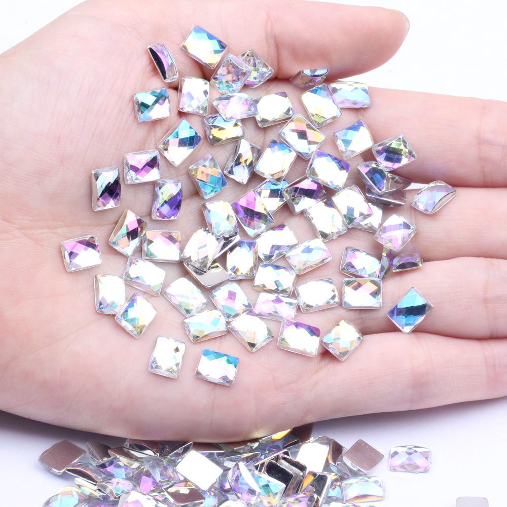 6x8mm Multicolor Flat Globe Rectangular Accessories for DIY Phone Beautification