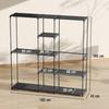 Portable Wardrobe, Open Clothes Wardrobe with 8 Shelves, 3 Hanging Rails, Black