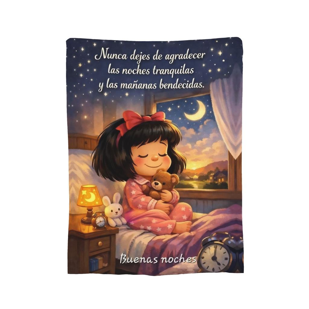 Mafaldas Good Night Sleep Blanket Cover Inspirational Quote Flannel Throw Blankets Air Conditioning Printed Soft Warm Bedspread