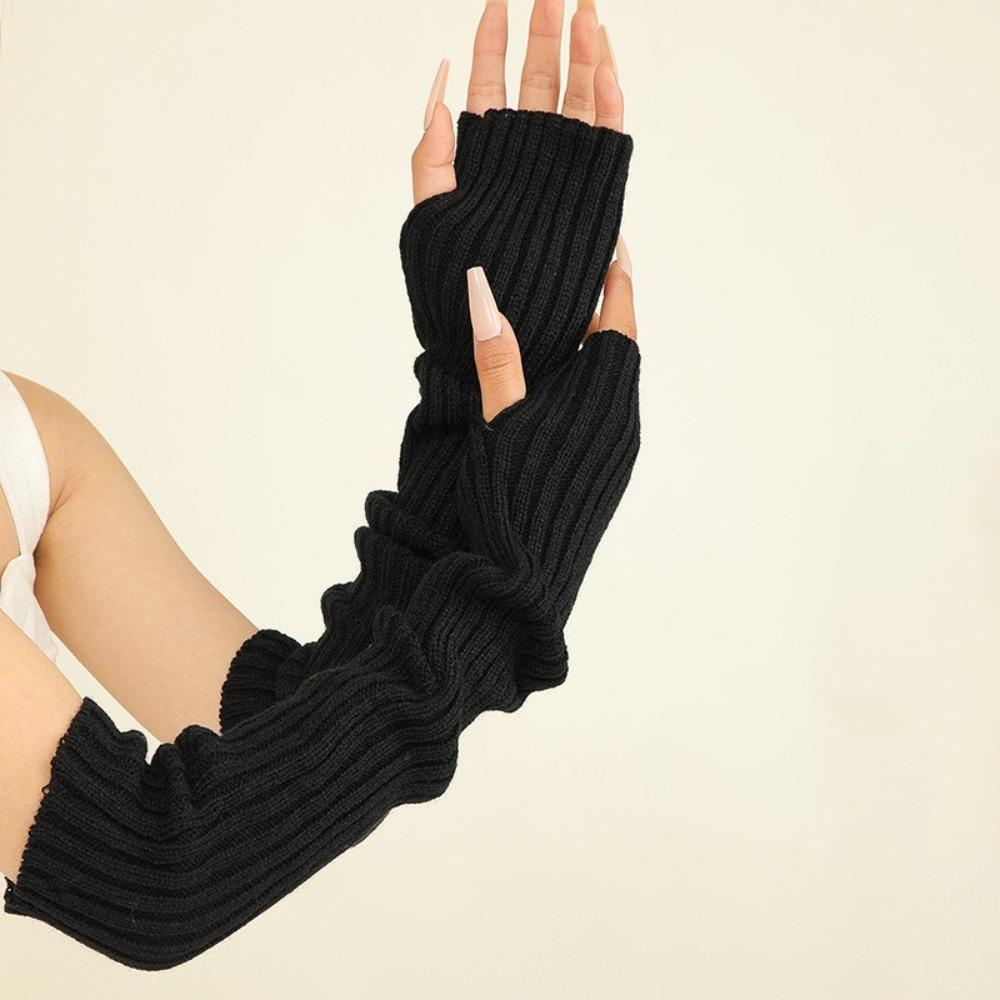 Knitted Winter Arm Warmer Lolita Style Gothic Mittens High Quality Fingerless Gloves