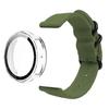 For Amazfit Active Max Tempered Glass PC Case & Nylon Strap Black Ring Nylon Strap Band Protective Cover Set