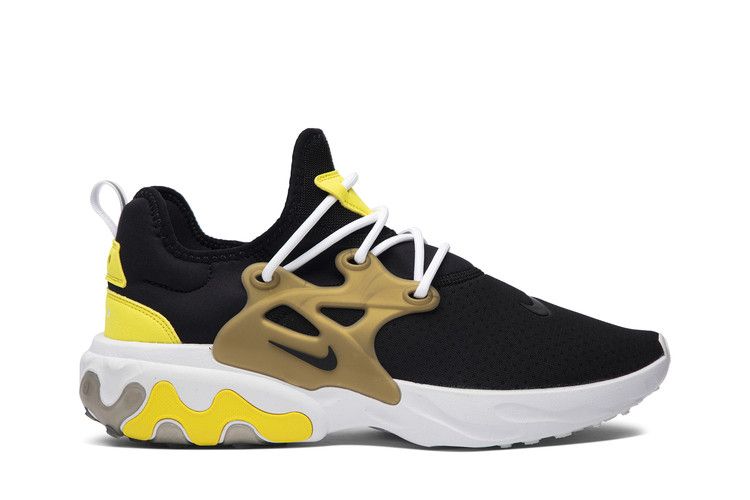 Мужские кроссовки Nike React Presto Brutal Honey Черный/Черный-Желтая полоска-Металлический золотой-Белый