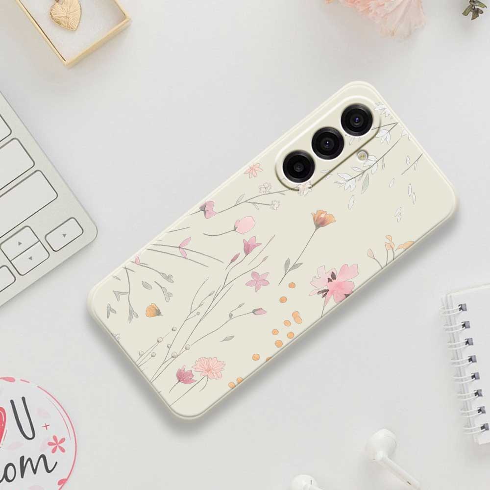 For Samsung Galaxy A17 5G Case Flower Pattern Printing Straight Edge TPU Phone Back Cover