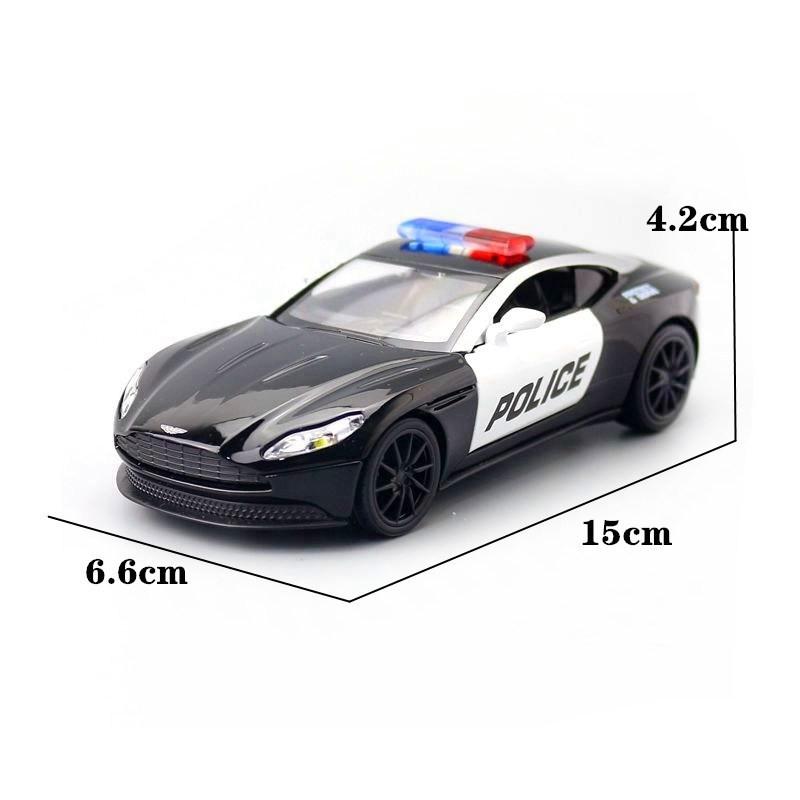 Aston Martin 132 Alloy Car Model Police Car With Sound Light For Collector