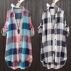 Women's 2023 Summer Plaid Loose-Fit Sun Protection Shirt, Plus Size Casual.