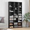 CD Shelf in Black Oak Effect 101 x 23 x 177.5 cm Engineered Wood