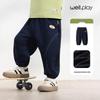 Детские джинсовые брюки с изогнутыми штанинами и вышивкой Wellber - Универсальная осенняя повседневная одежда для мальчиков и девочек