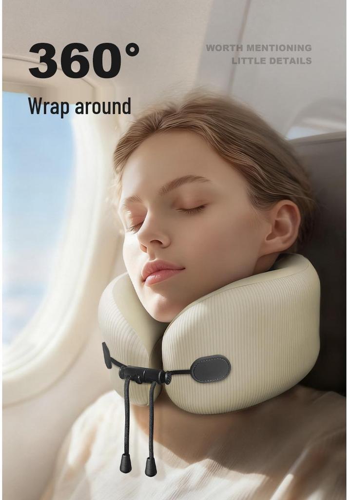 U-shaped Memory Foam Travel Neck Pillow for Airplane & Car