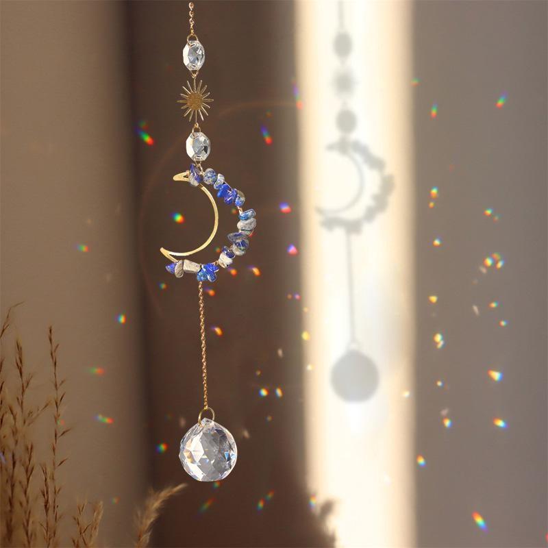 Подвеска из витражного стекла с кристаллами в виде снежинок, подвесной светильник, ювелирное изделие, светоотражающий колокольчик, рождественский подарок, домашний декор