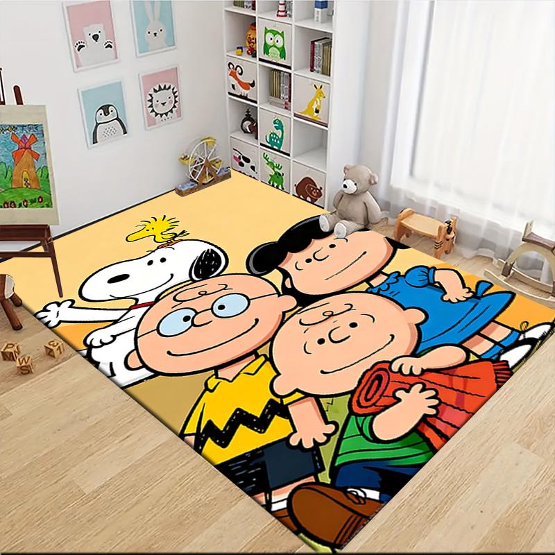 Snoopy Friends Carpet Rug Soft Washable Anti Slip Home Living Room Sofa Mats Personalized Christmas Rug