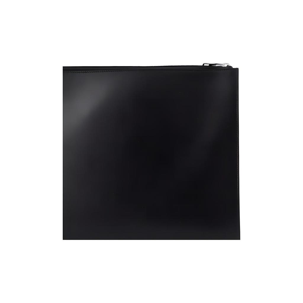 Alexander McQueen Graffiti Print Zip Closure Leather Clutch Men clutch Black 6094811NT5B1070