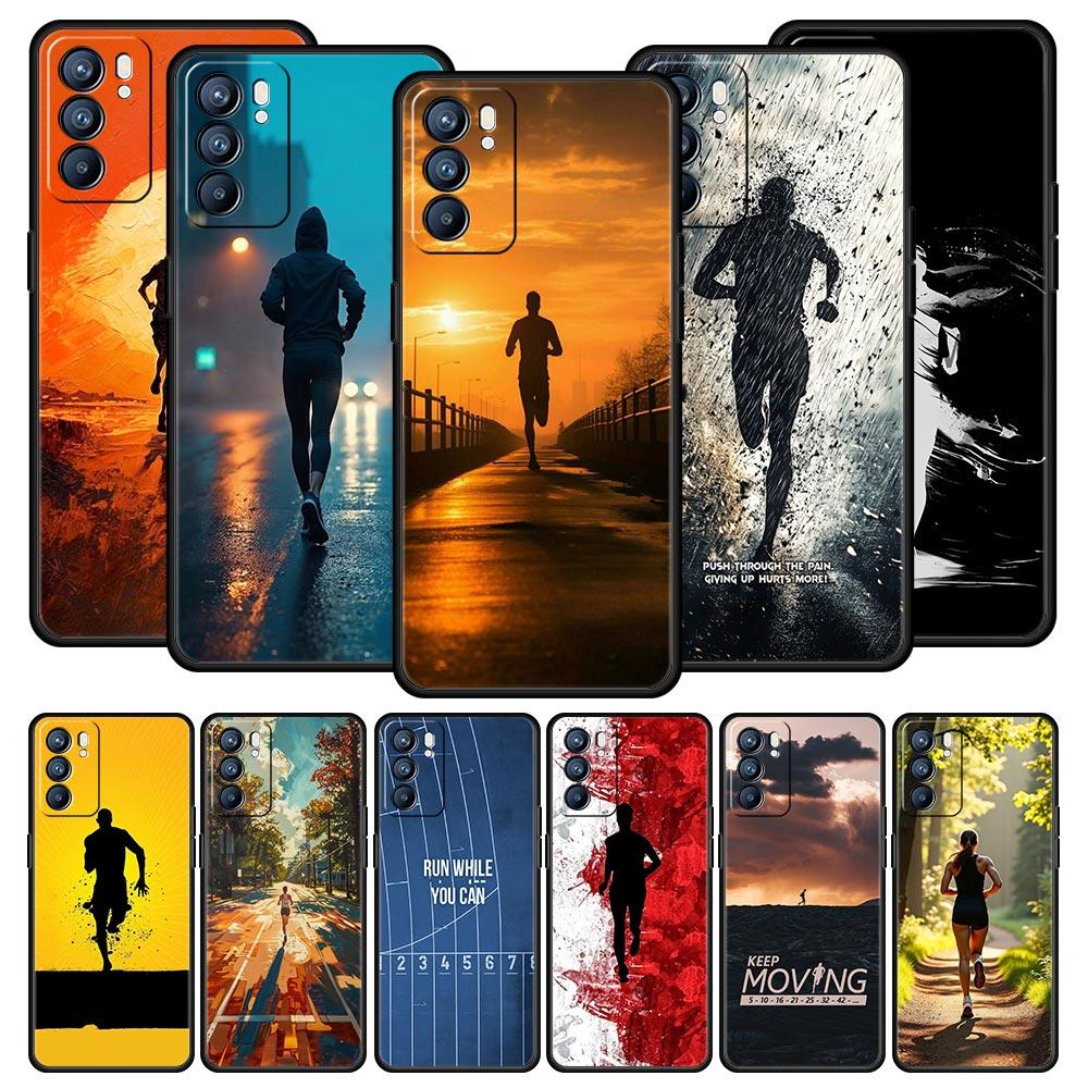 Чехол для телефона для бега марафона Для Oppo Reno14 Reno13 Reno12 11 F 10 Find X5 X9 Pro A54 5G A53 A9 A16 A78 4G A80 A98 Чехол