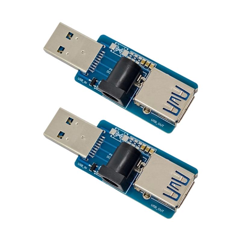 USB Power Splitter Enhancement Module USB 5V and External 55x21 5V Power Supply MOS Circuit Power Enhancement Board