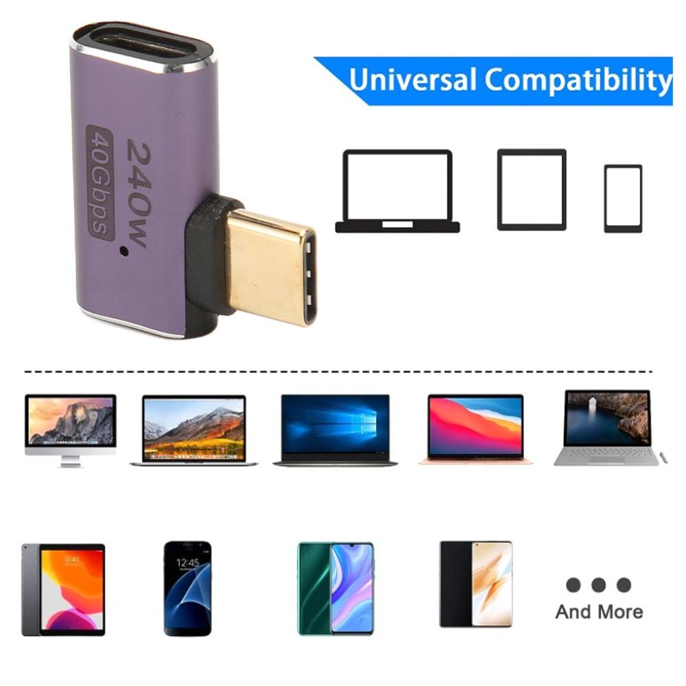 2PCS 8K 60HZ USB C Female to Female Adapter 40Gbps USB C Female Adapter Right Angle Adapter Laptop