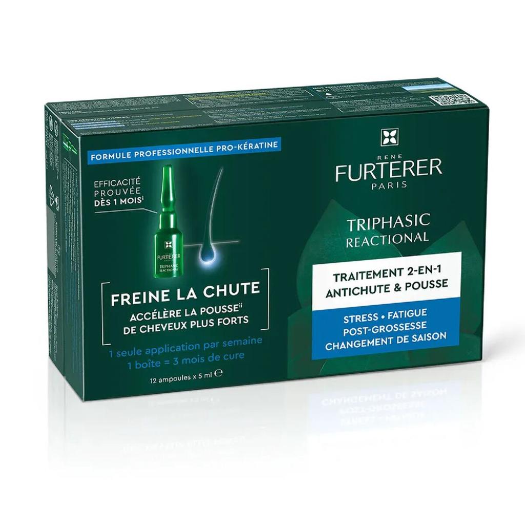Set, Rene Furterer, Triphasic Progressive, Anti-Hair Loss, Ampoules Treatment Serum, For Hair, Unisex, 8 pcs, 5 ml