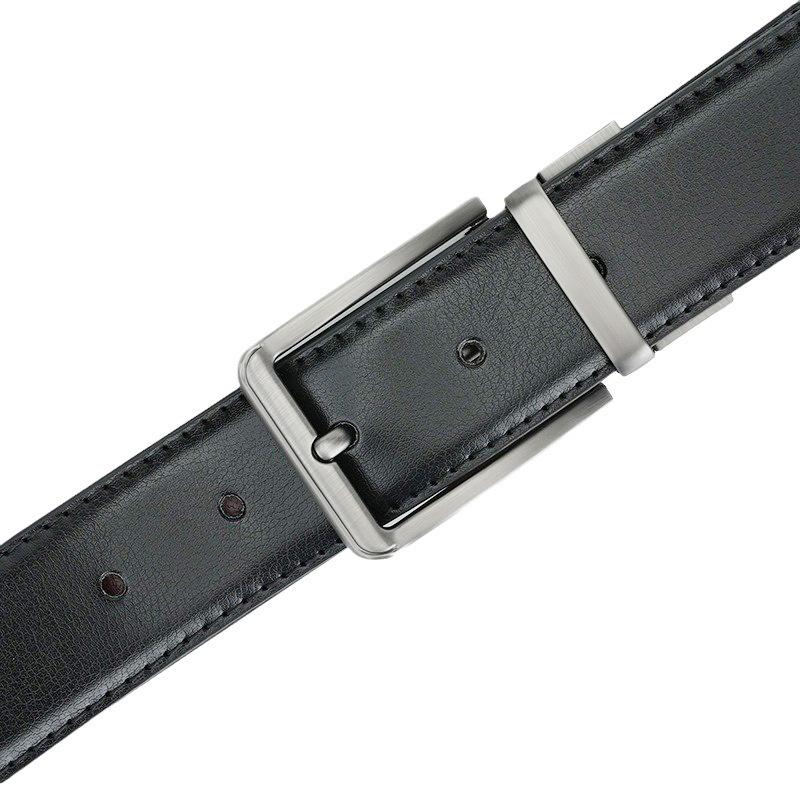 Мужской ремень с пряжкой-булавкой, деловой, ретро, из коровьей кожи, универсальный, для мужчин среднего и молодого возраста, кожаный ремень, мужчины