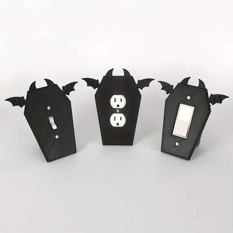 Halloween Switch Cover Dark Style Home Decoration Gothic Style Coffin Design Socket Decoration Switch Panel Cool 1PC
