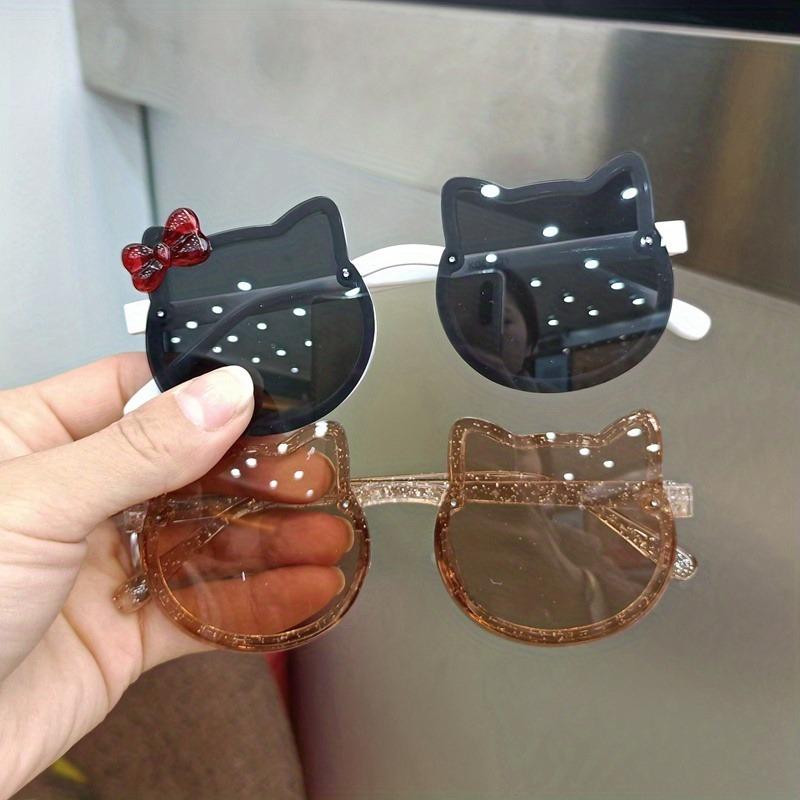 Children's Fashion Trendy Glasses Baby Girl Cute Cat Ear Cartoon Glasses Trendy New Beach Glasses Travel Decoration Glasses