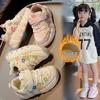 Girls Autumn Fashion Flower Dad Sneakers Soft Sole Running Shoes Versatile Casual