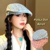 Vintage Stripped Berets Korean Painter Cap Fashion Polka Dot Beret  Women