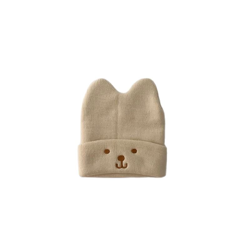 Милая зимняя вязаная детская шапка с мультяшным медведем, теплая детская шапочка для девочек и мальчиков, корейский капюшон для малышей, детские плюшевые шапочки для защиты ушей