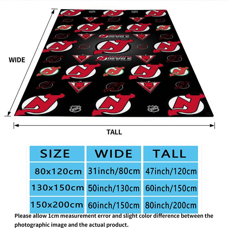 New Jersey Devils Print Flannel Blanket High Quality Warm Comfortable Cover for All Seasons Perfect for Gifts Home Decor